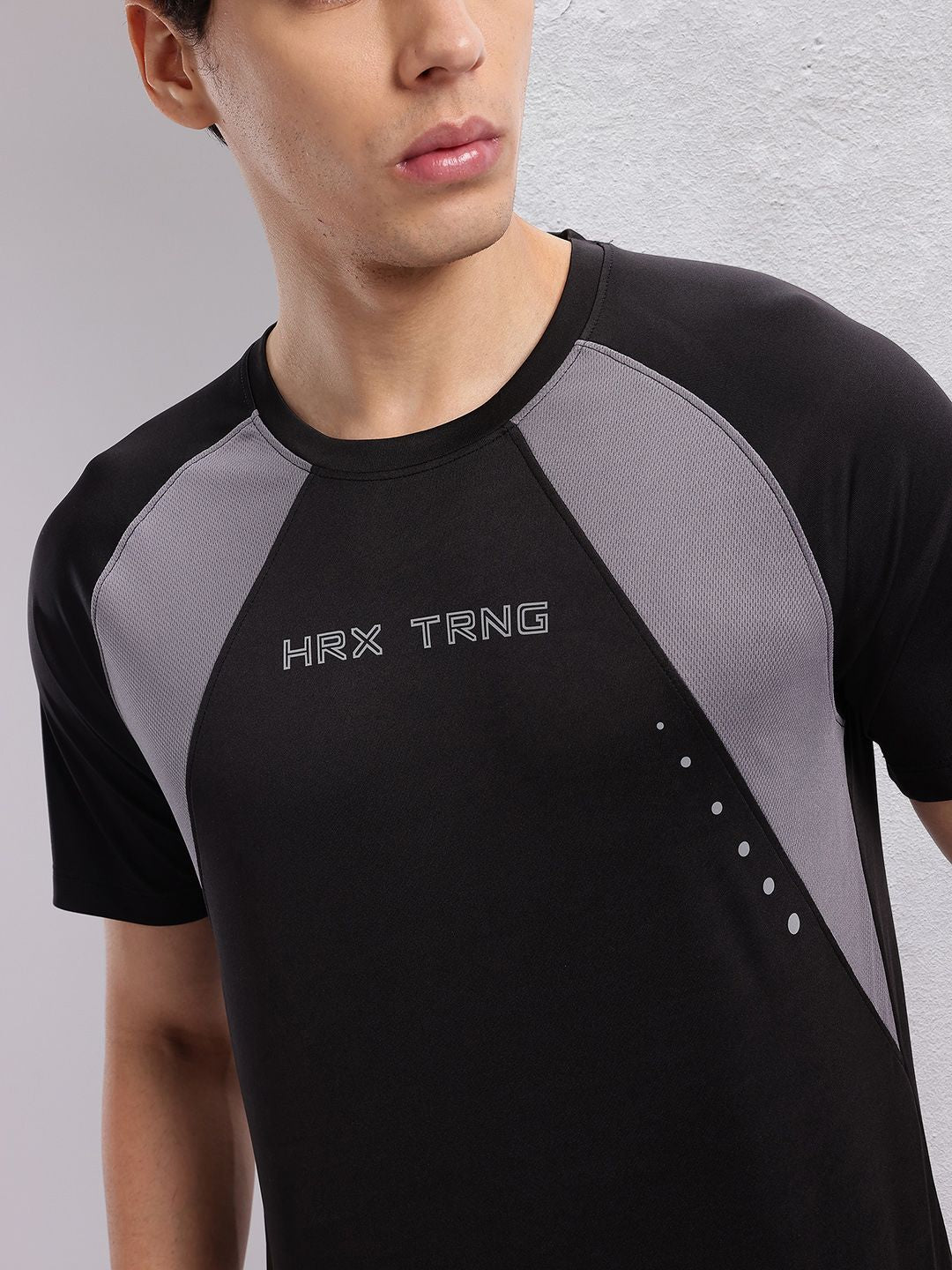 HRX by Hrithik Roshan Men Typography Printed Colourblocked Rapid-Dry Training T-shirt