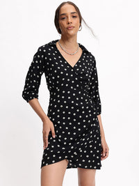 DressBerry Dainty Floral Monochrome Mania Wrap Dress