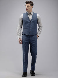 Park Avenue Checked Slim Fit  Single Breasted 3-Peice Formal Suit