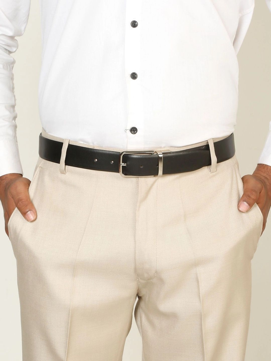 Teakwood Leathers Men Leather Reversible Formal Belt
