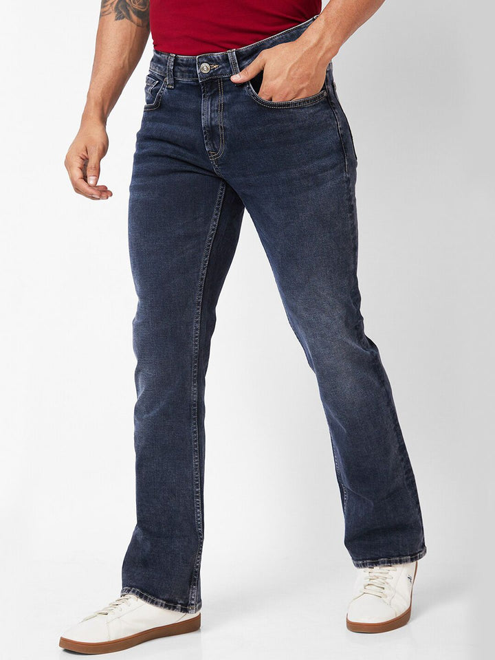SPYKAR Men Mid-Rise Light Fade Clean Look Bootcut Stretchable Jeans