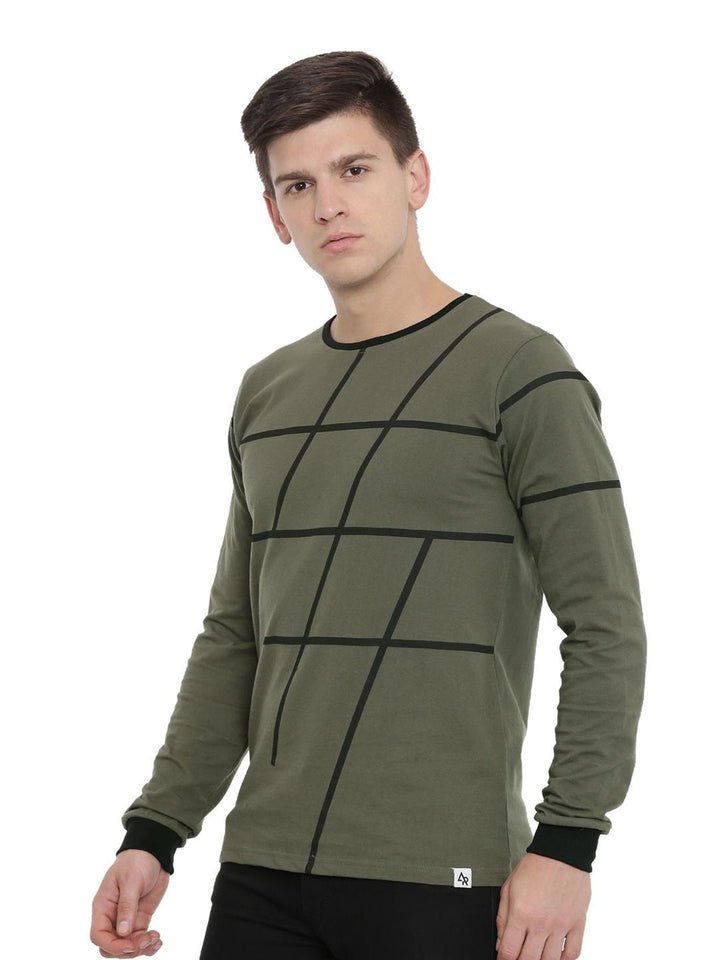 ADRO Men Abstract Printed Round Neck T-shirt