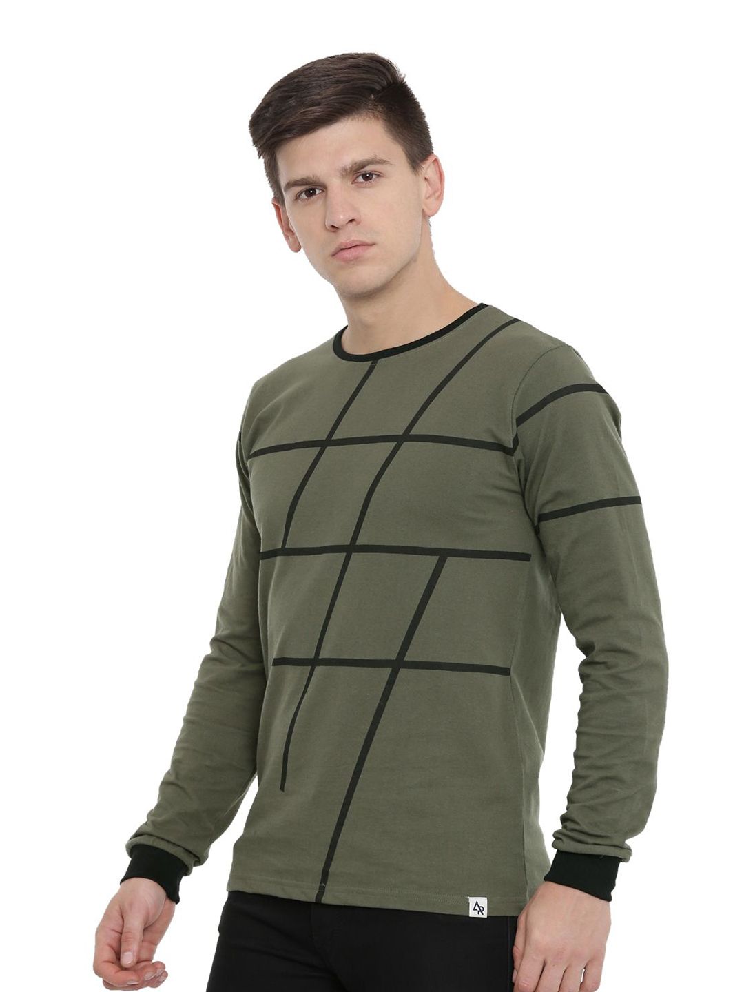 ADRO Men Abstract Printed Round Neck T-shirt