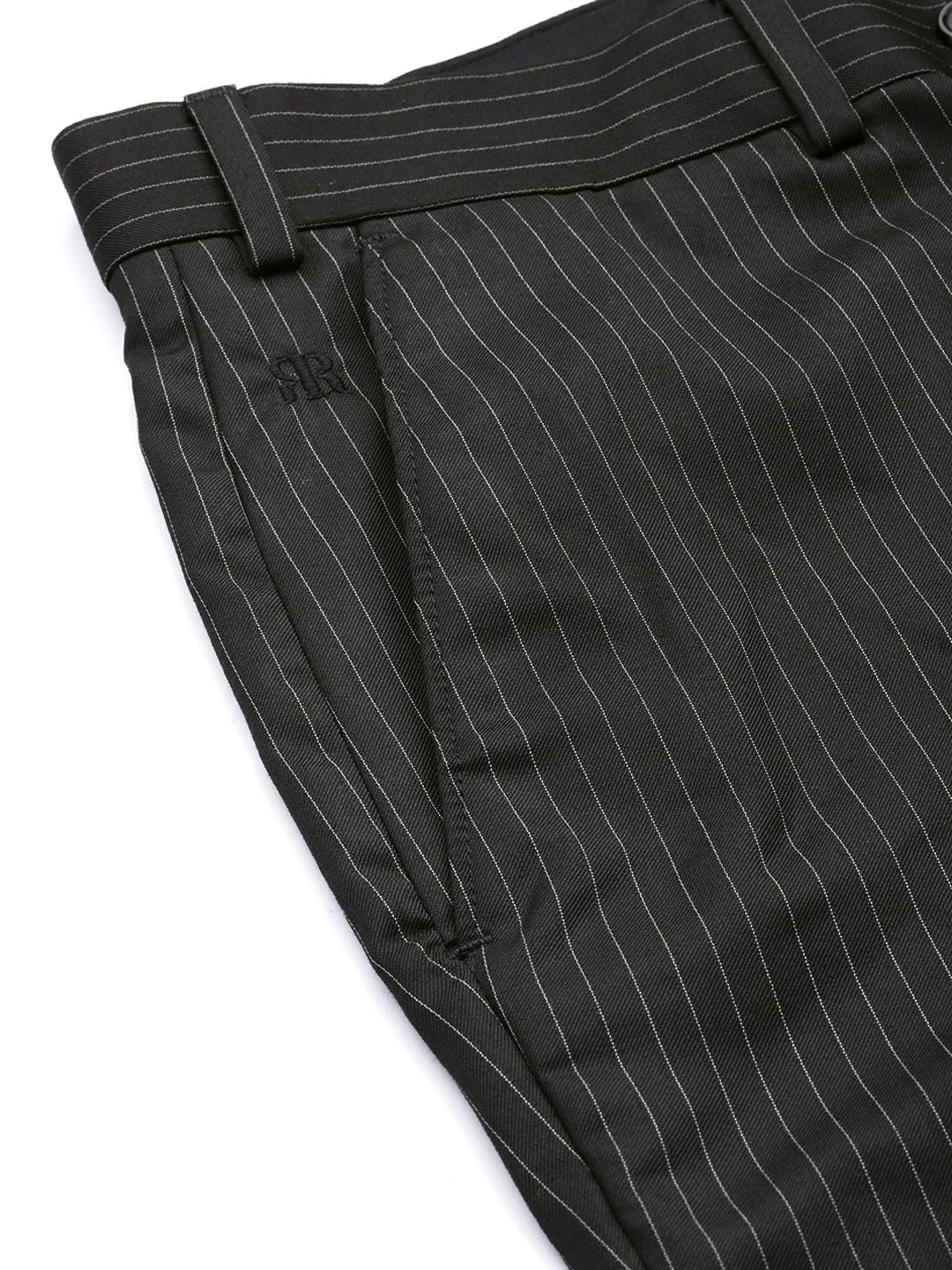 Raymond Men Striped Slim Fit Formal Trousers