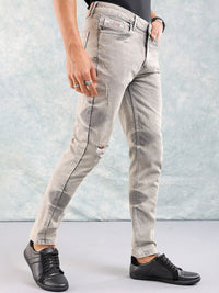 The Indian Garage Co Men Slim Fit Mildly Distressed Heavy Fade Jeans
