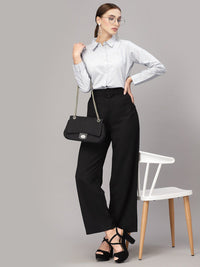 Style Quotient Women Grey Solid Classic Formal Shirt
