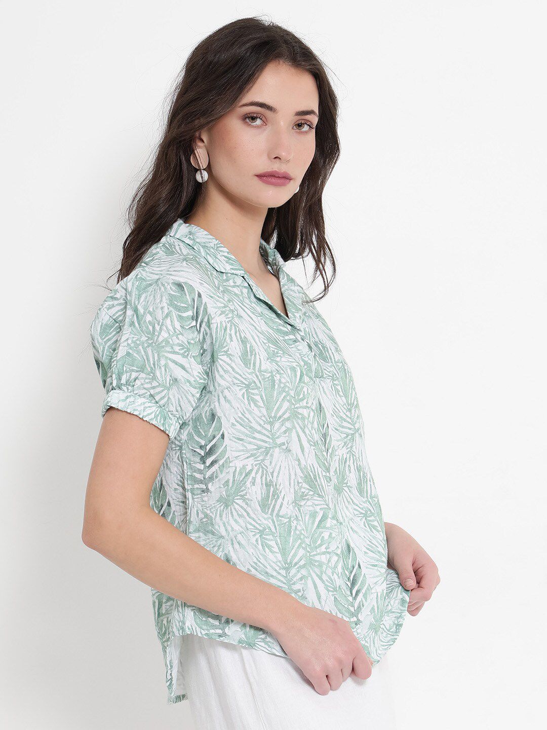 RAREISM Tropical Printed Cotton Top