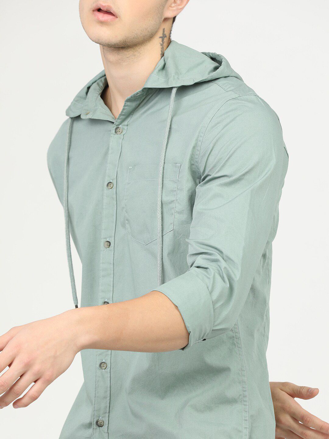HIGHLANDER Men Green Slim Fit Opaque Casual Shirt