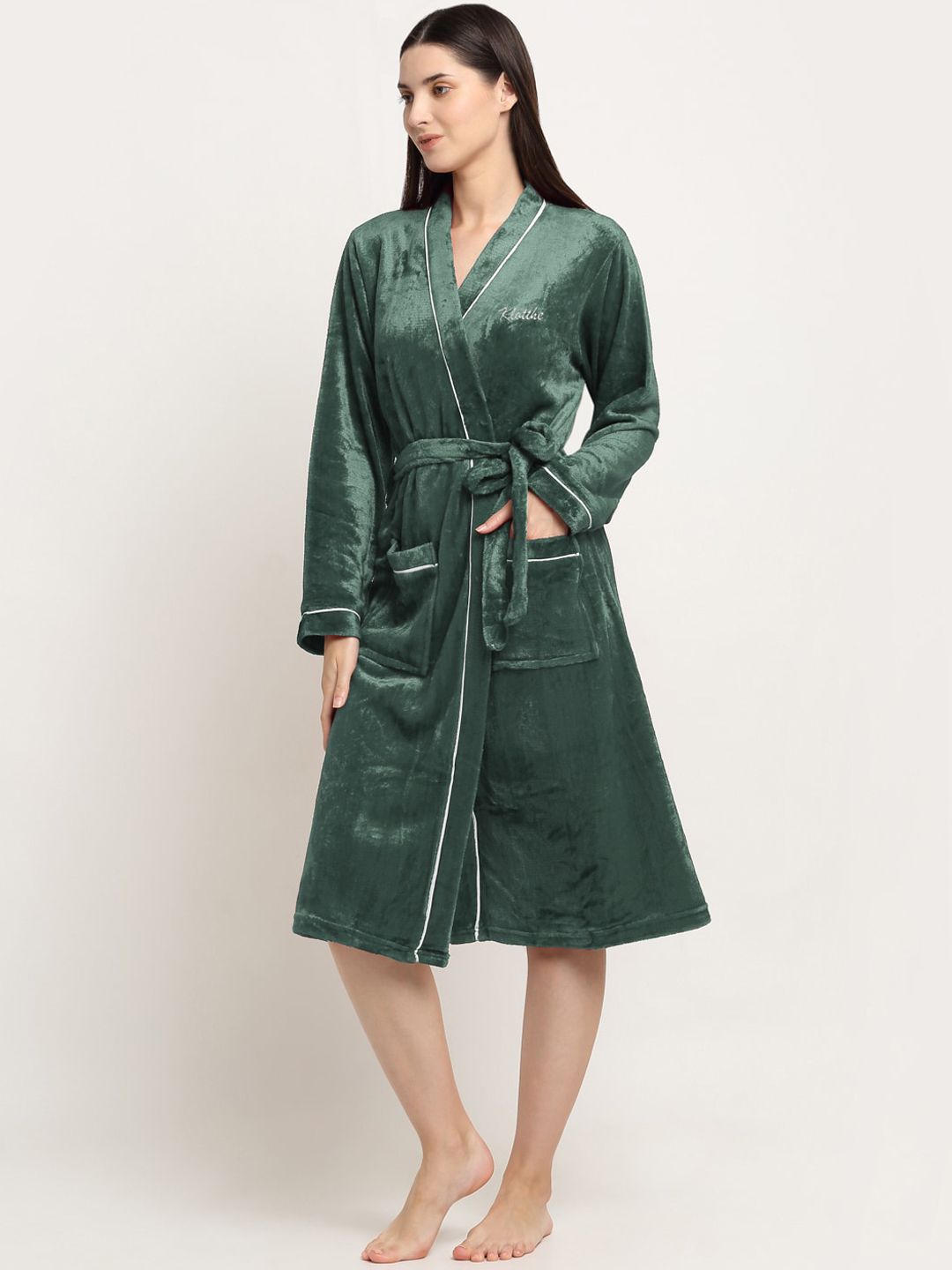 KLOTTHE Woolen Bath Robe With Belt