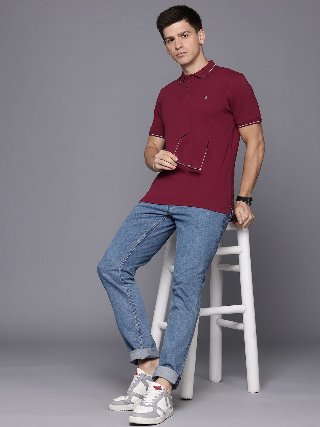 Raymond Men Polo Collar Pure Cotton T-shirt