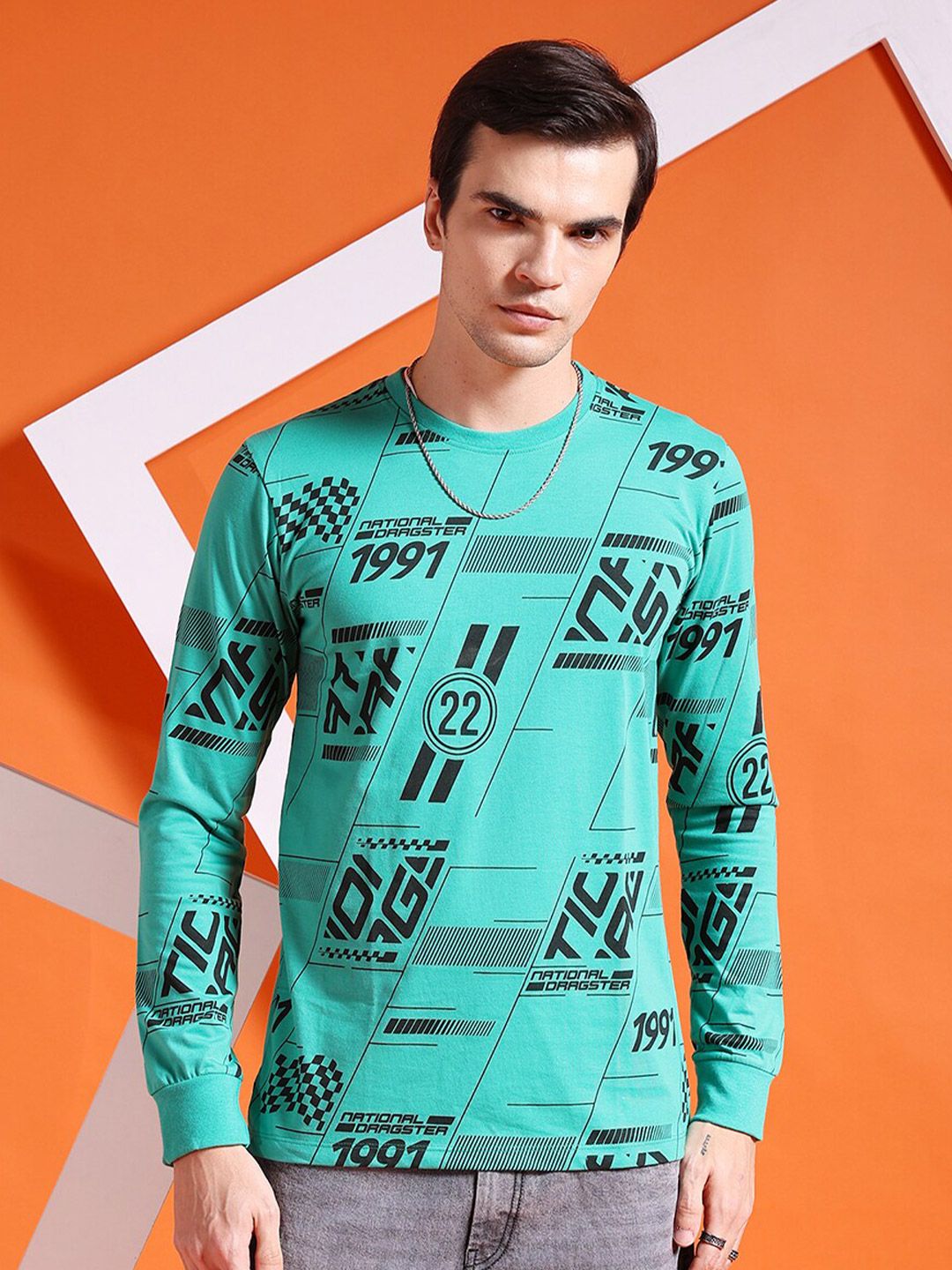 The Indian Garage Co Typography Printed Cotton T-shirt