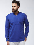 SOJANYA Lelaki Biru Solid Kurta Lurus