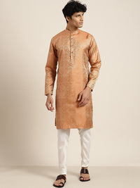 SOJANYA Ethnic Motifs Woven Design Silk Blend Regular Kurta with Churidar & Nehru jacket