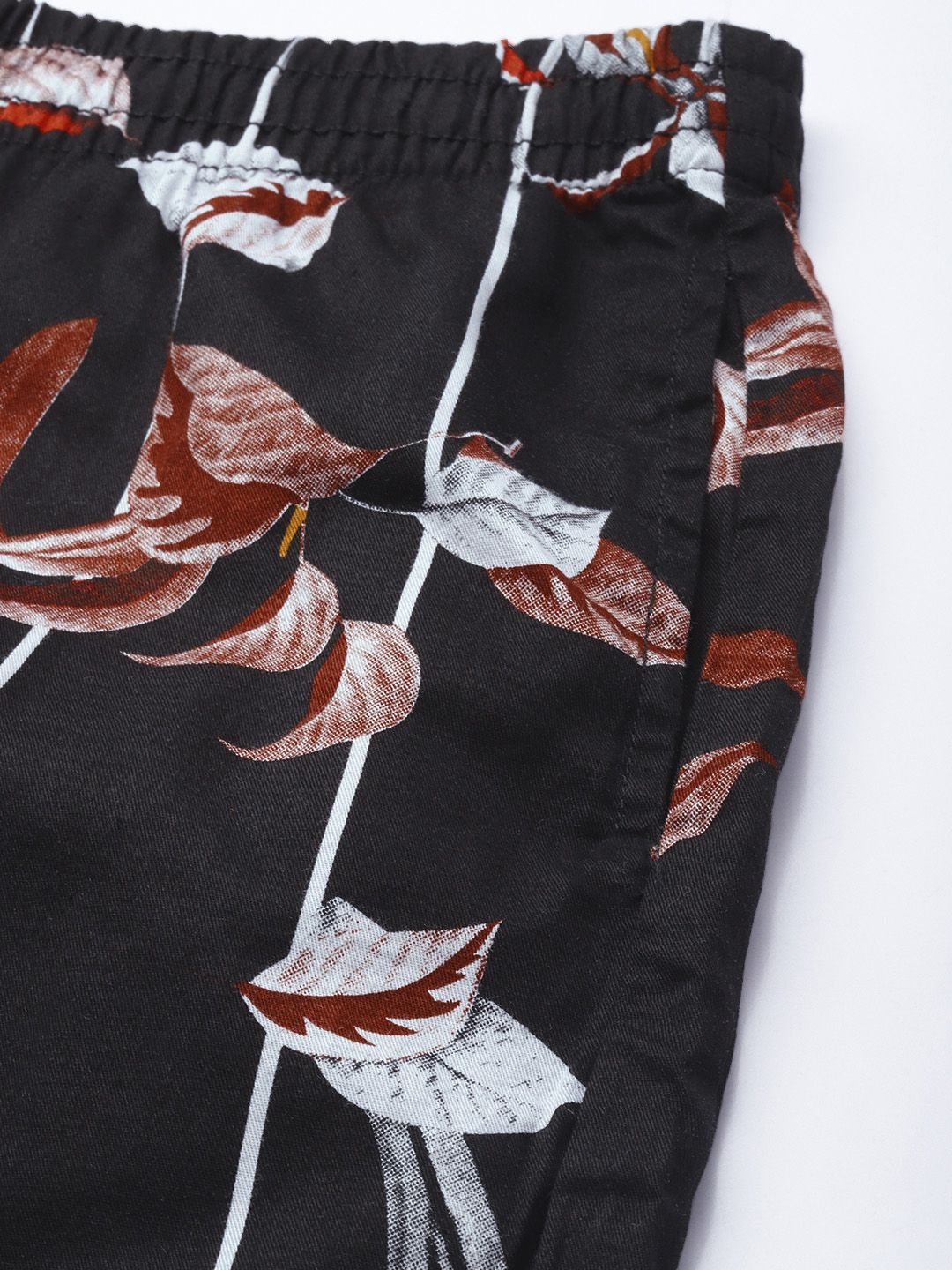 The Indian Garage Co Men Black Printed Pure Cotton Night Suit