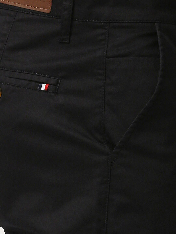 Thomas Scott Men Black Easy Wash  RegularChinos Trousers