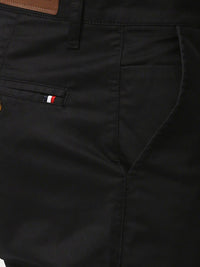 Thomas Scott Men Black Easy Wash  RegularChinos Trousers
