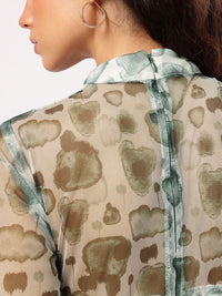DressBerry Understated Inked Elegance Fit 'N' Flow Dress