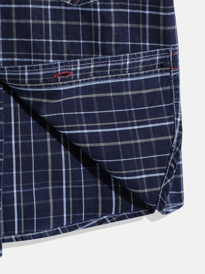 Monte Carlo Boys Tartan Checked Casual Smart Fit Shirt