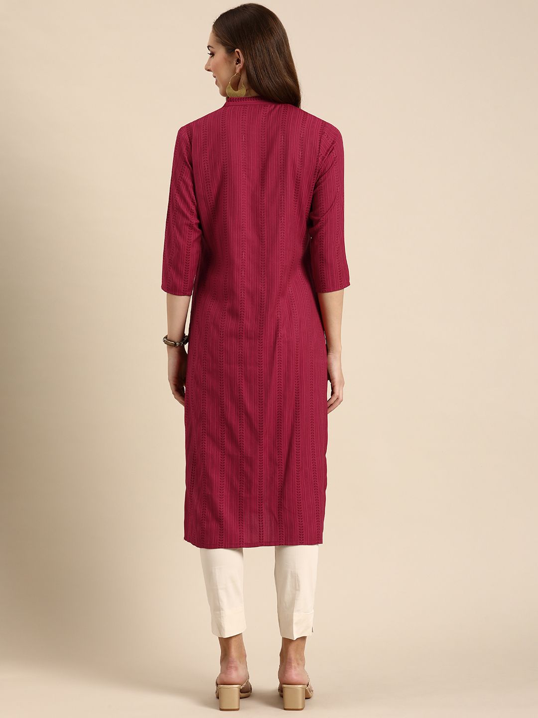 Anouk Women Geometric Woven Design Kurta