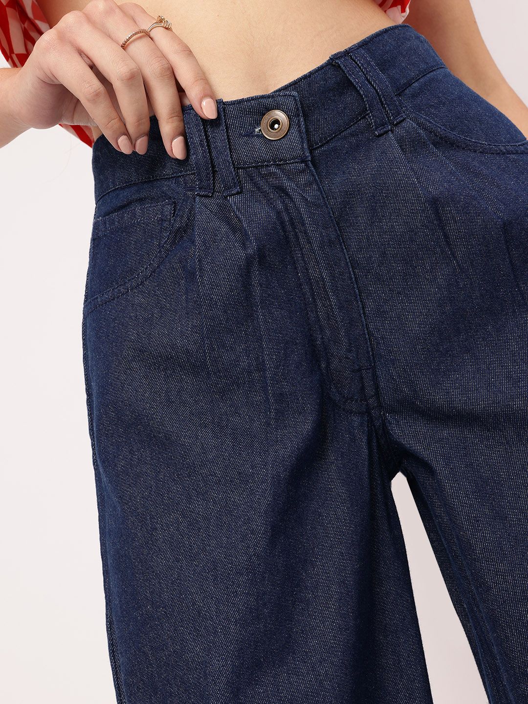 DressBerry Women Stylish Stitches Baggy Jeans