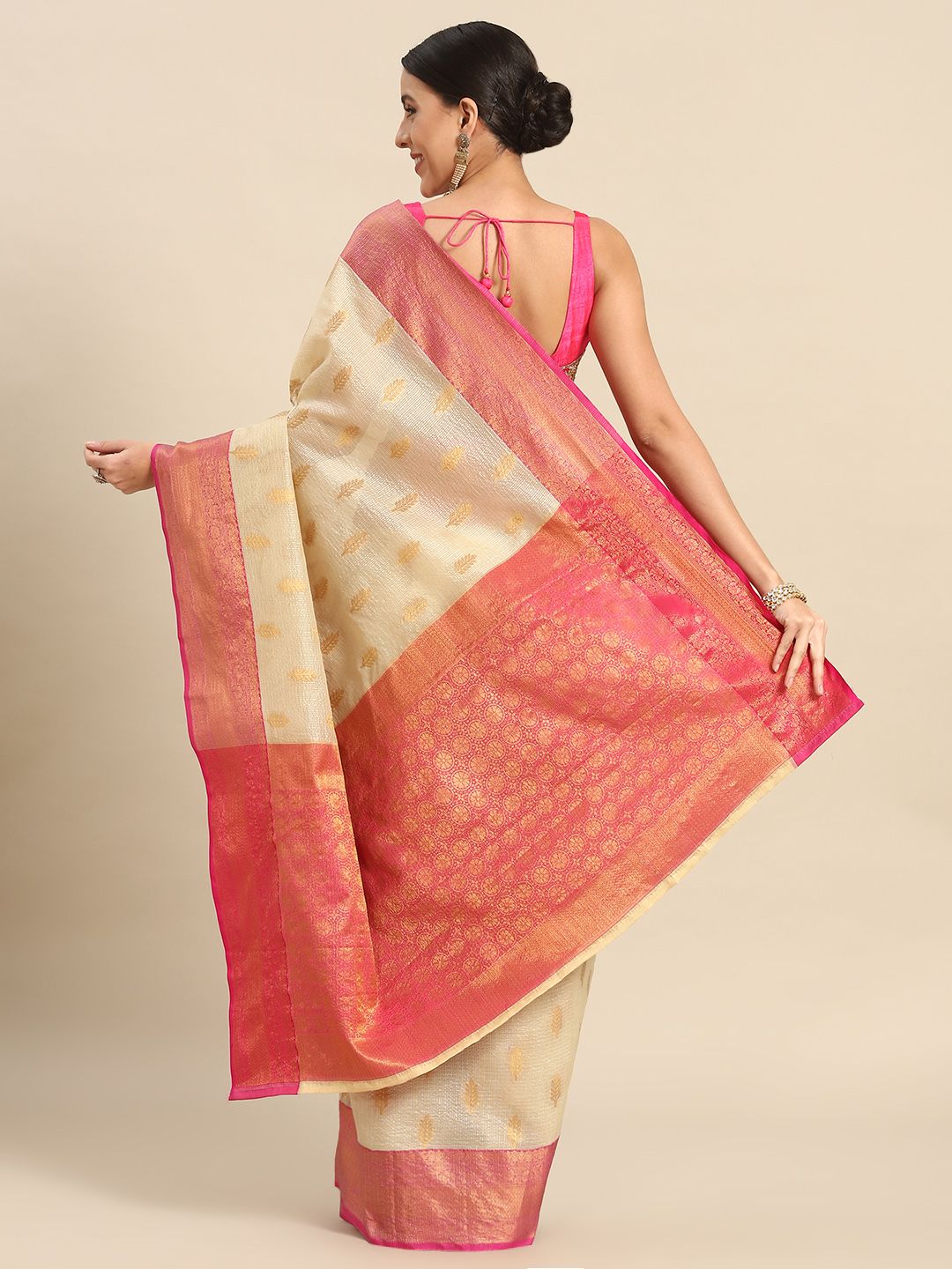 Silk Land Floral Zari Tissue Mysore Silk Saree