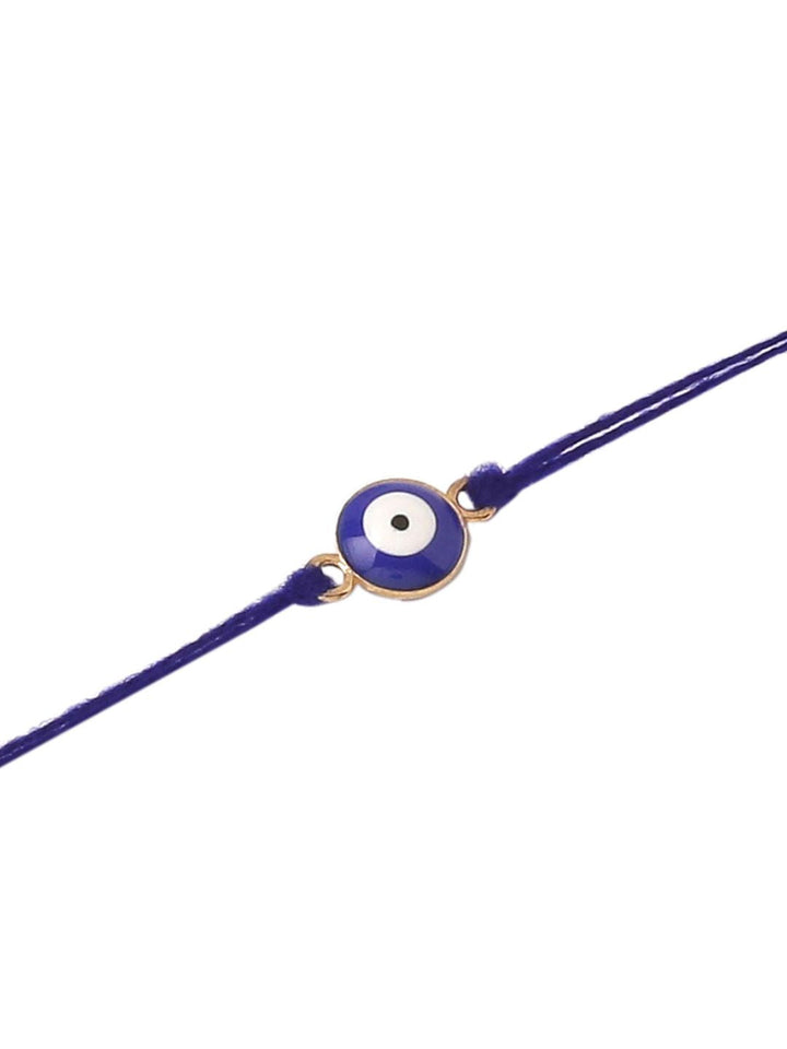 NVR Set of 3 Multicolor Evil Eye Men's Thread Rakhi with Roli Chawal Chandan & Mishri