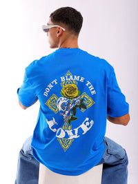 The Indian Garage Co Men Back Printed Round Neck Boxy Oversized T-shirt