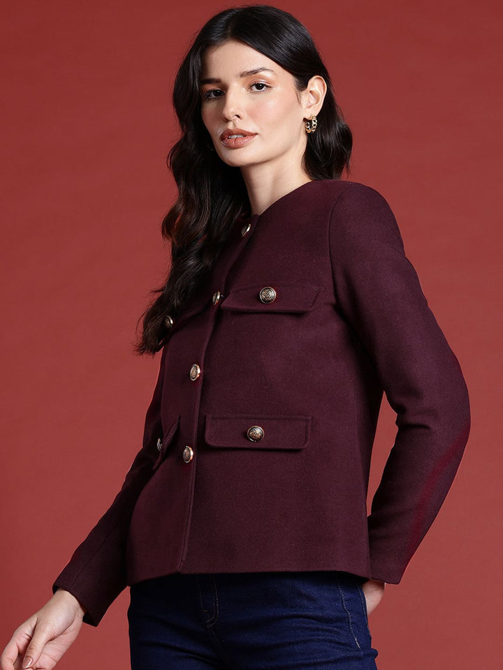 all about you Single Breasted Mandarin Collar Regular Fit Blazer