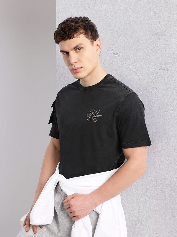 HRX by Hrithik Roshan Pure Cotton Cargo-Pocketed Lifestyle T-shirt