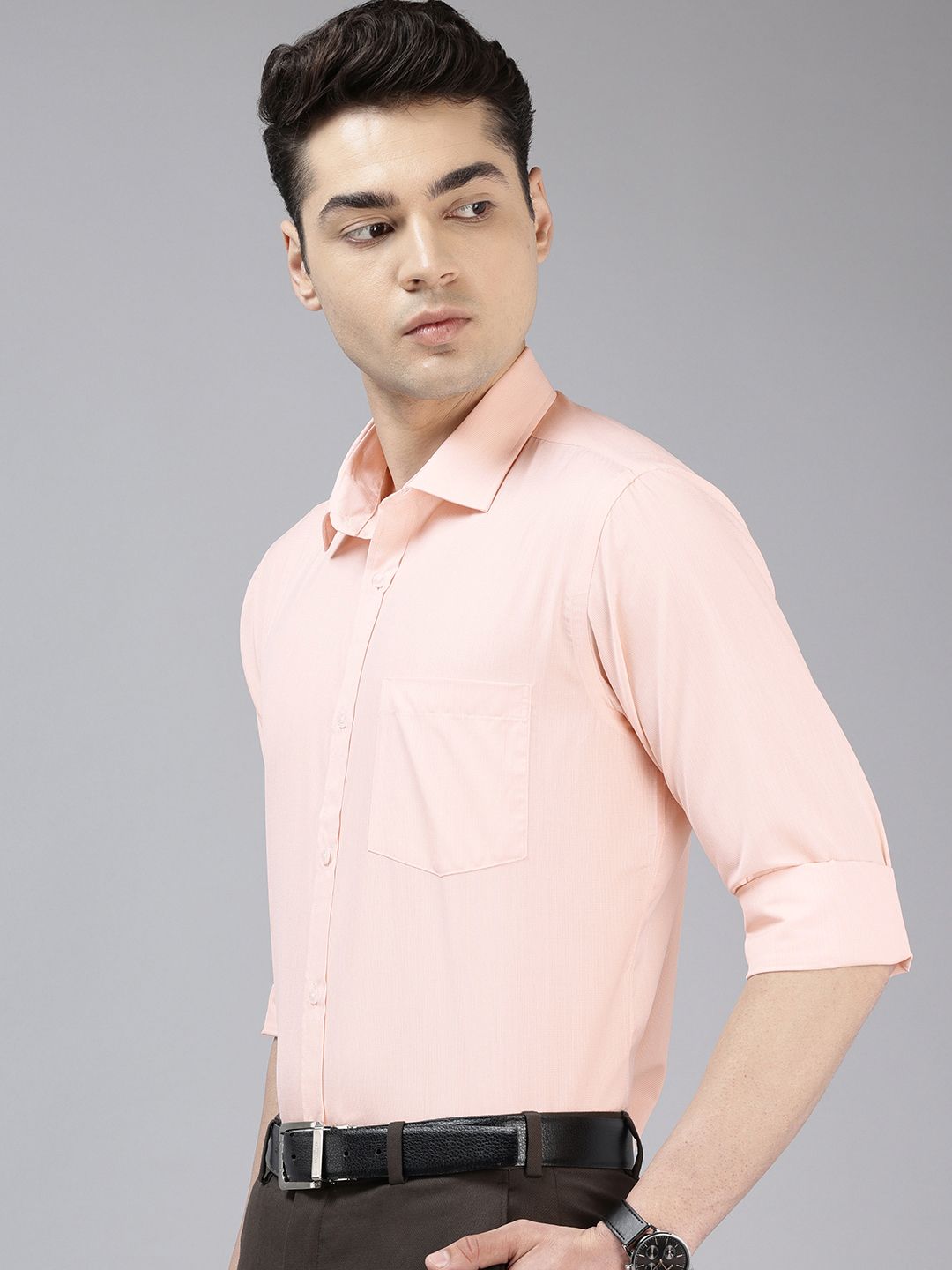 Park Avenue Slim Fit Textured Formal Shirt