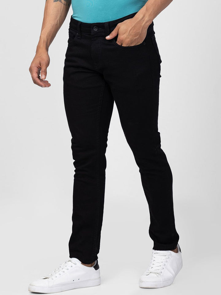 SPYKAR Men Black Super Skinny Fit Low-Rise Cotton Jeans