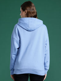 DressBerry Printed Hooded Drop-Shoulder Sleeves Sweatshirt
