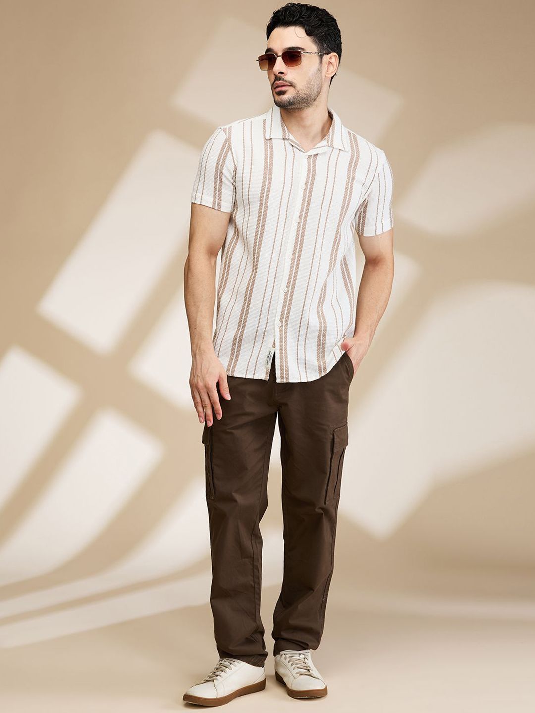 Being Human Men Slim Fit Opaque Striped Casual Shirt