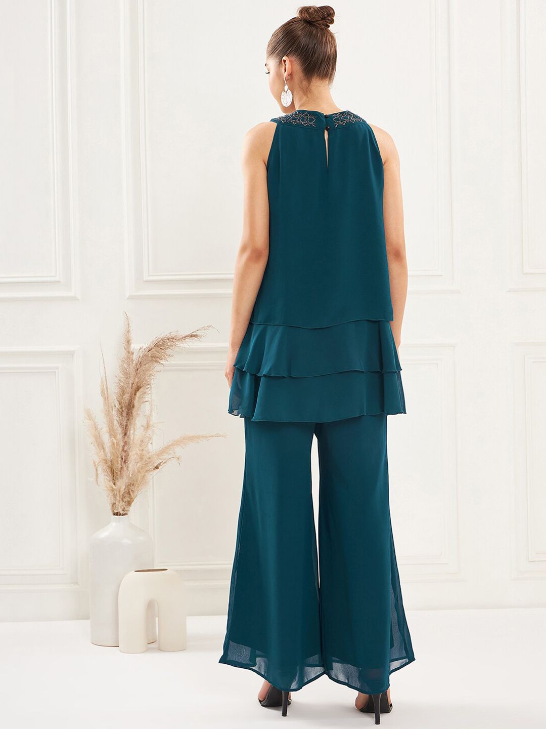 Antheaa Embellished Tunic & Palazzo