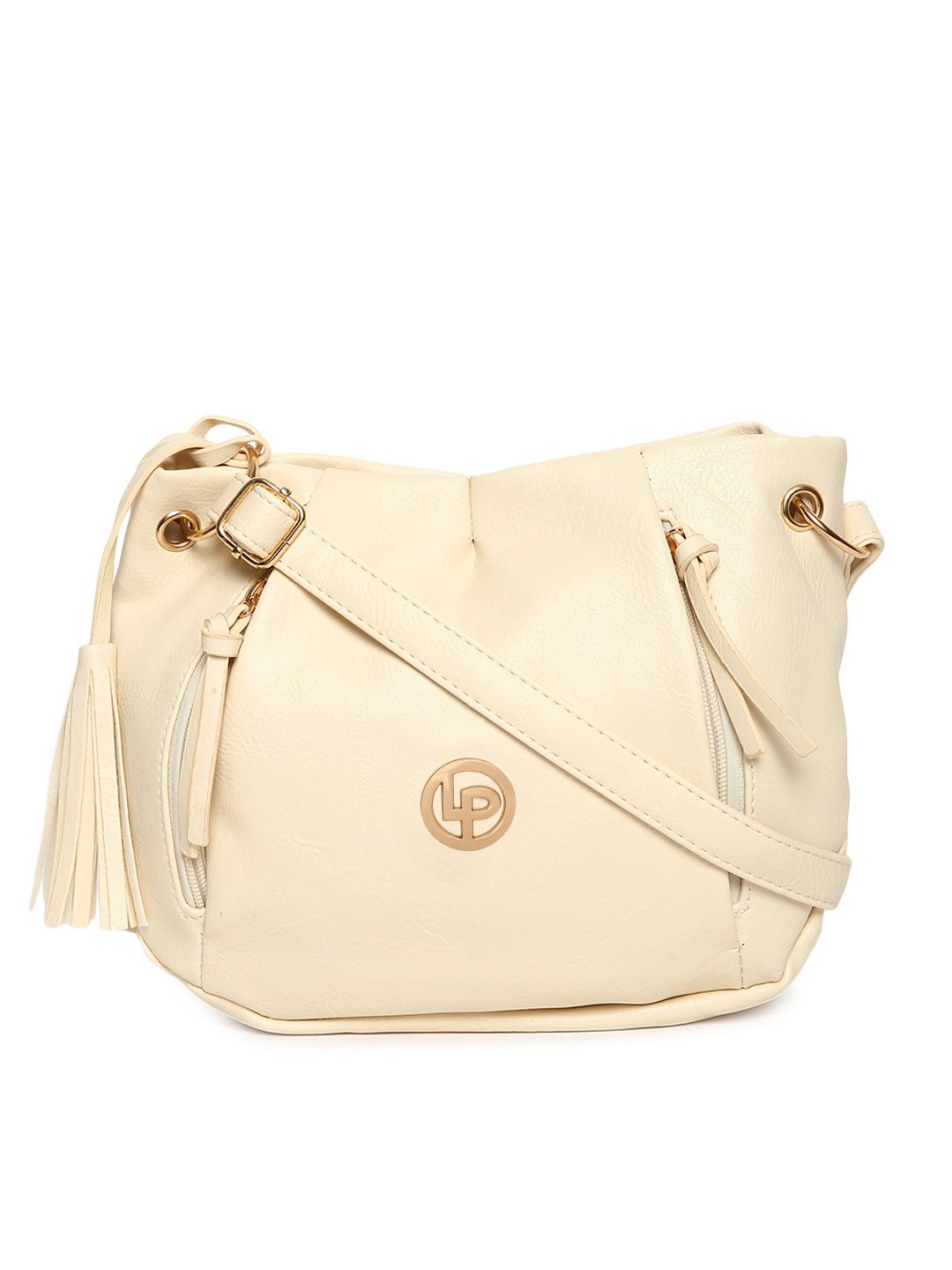 Lino Perros Beige Solid Sling Bag