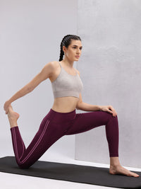 HRX by Hrithik Roshan Rapid-Dry Women Striped Yoga Tights