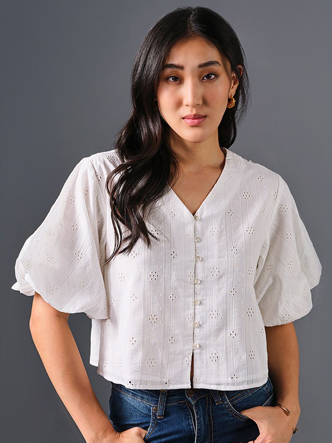 AND Floral Cotton Top