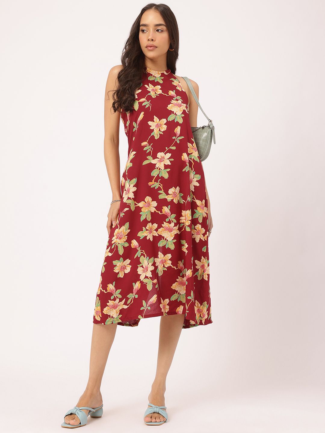 DressBerry Halter Haul Floral Haven Cotton Cambric Dress