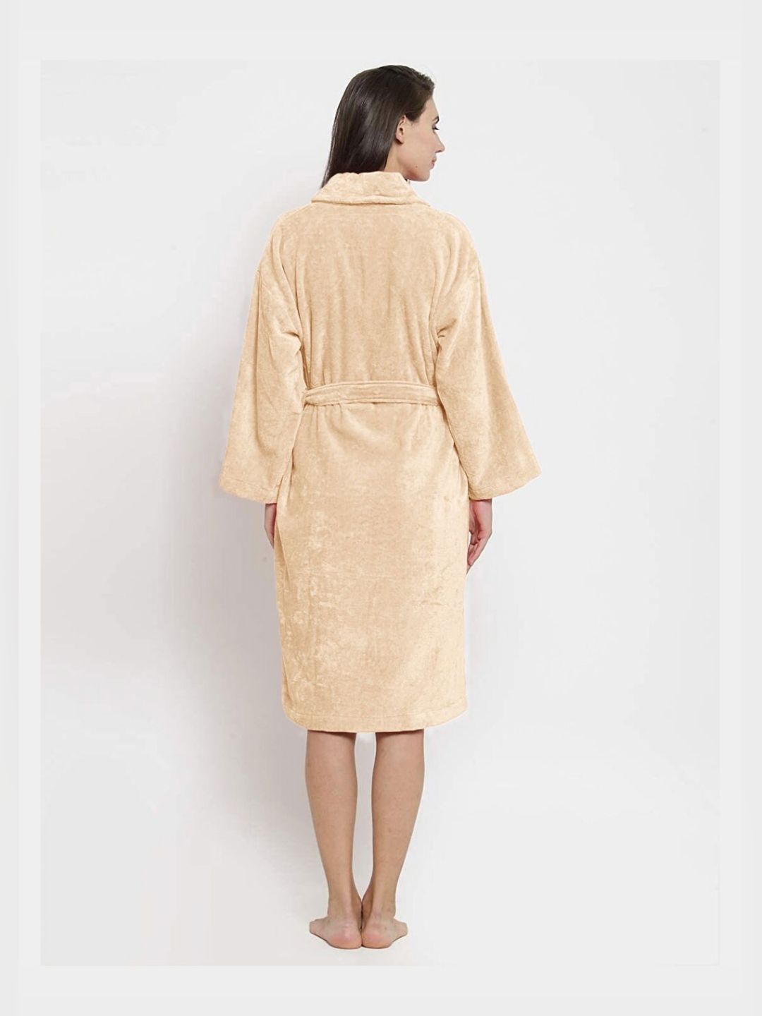MYTRIDENT Brown Pure Cotton Bath Robe