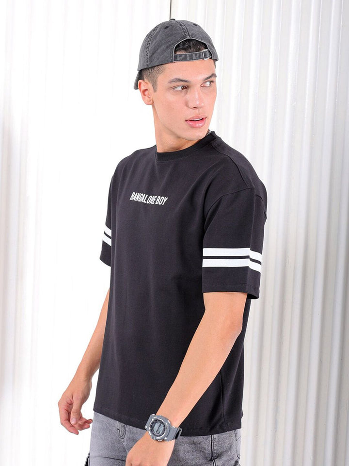 The Indian Garage Co Typography Printed Pure Cotton Boxy T-shirt