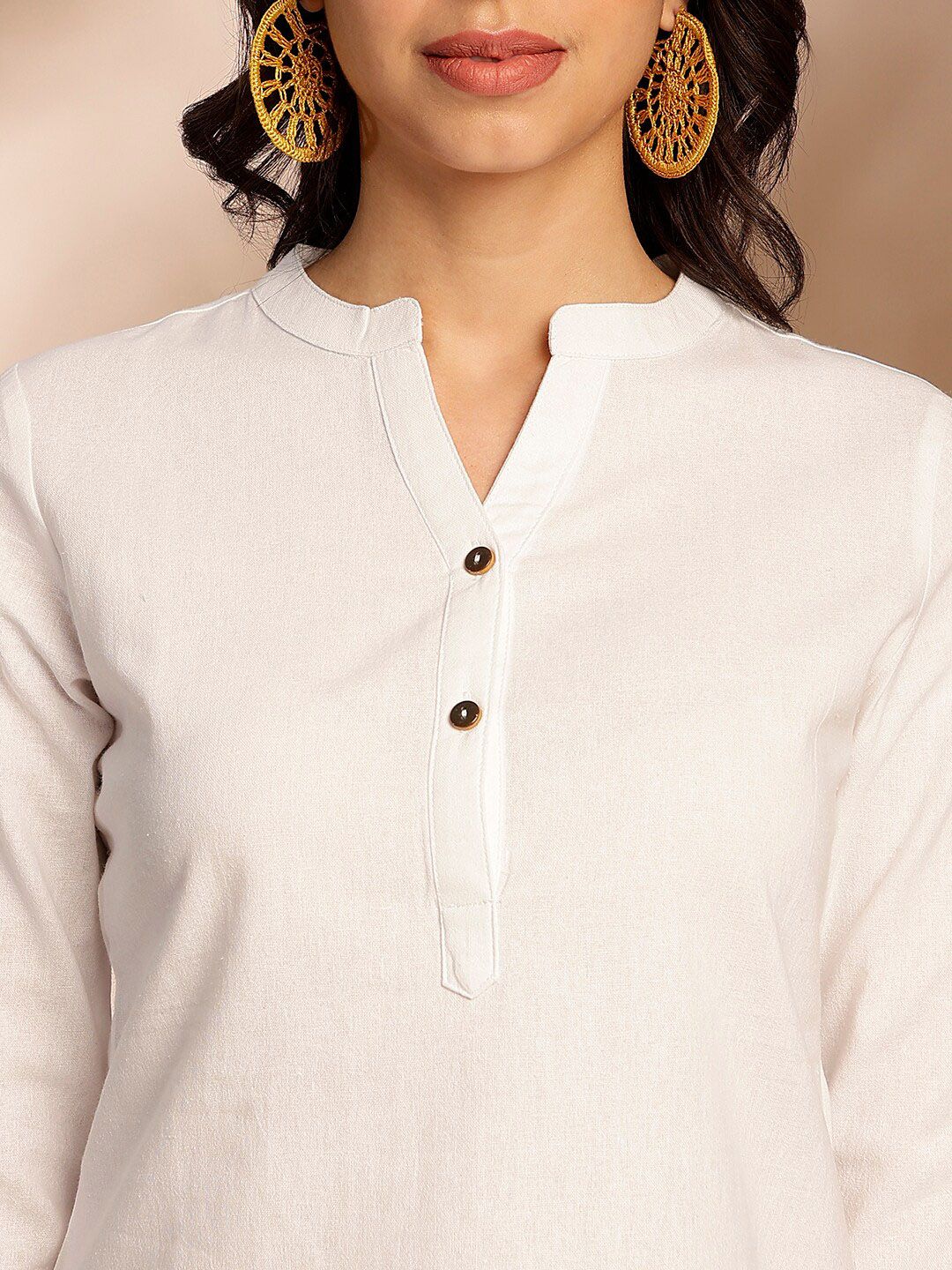 Anouk V-Neck Pure Cotton Short Kurti