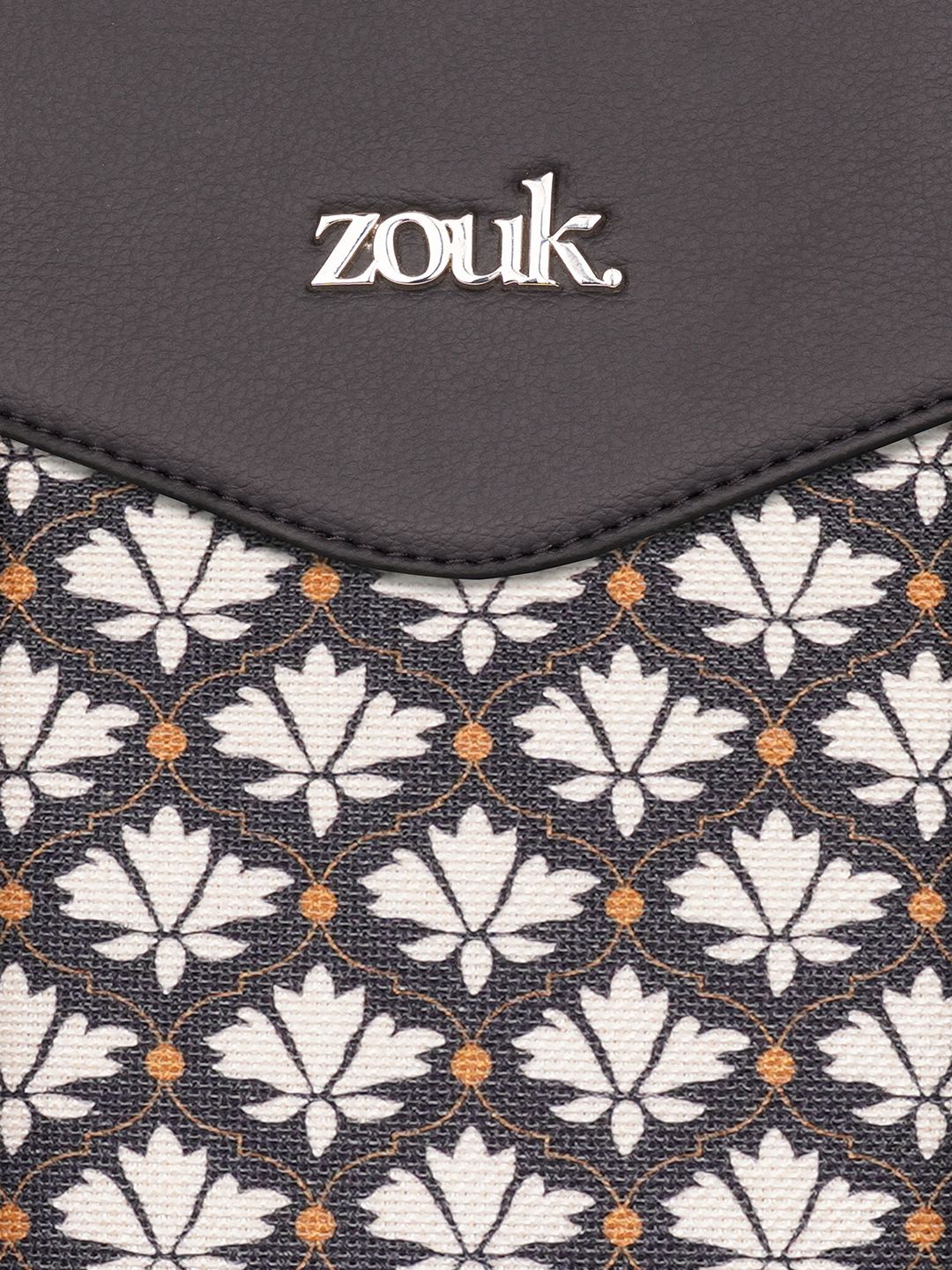 ZOUK Ethnic Motifs Printed Structured Jute Shoulder Bag
