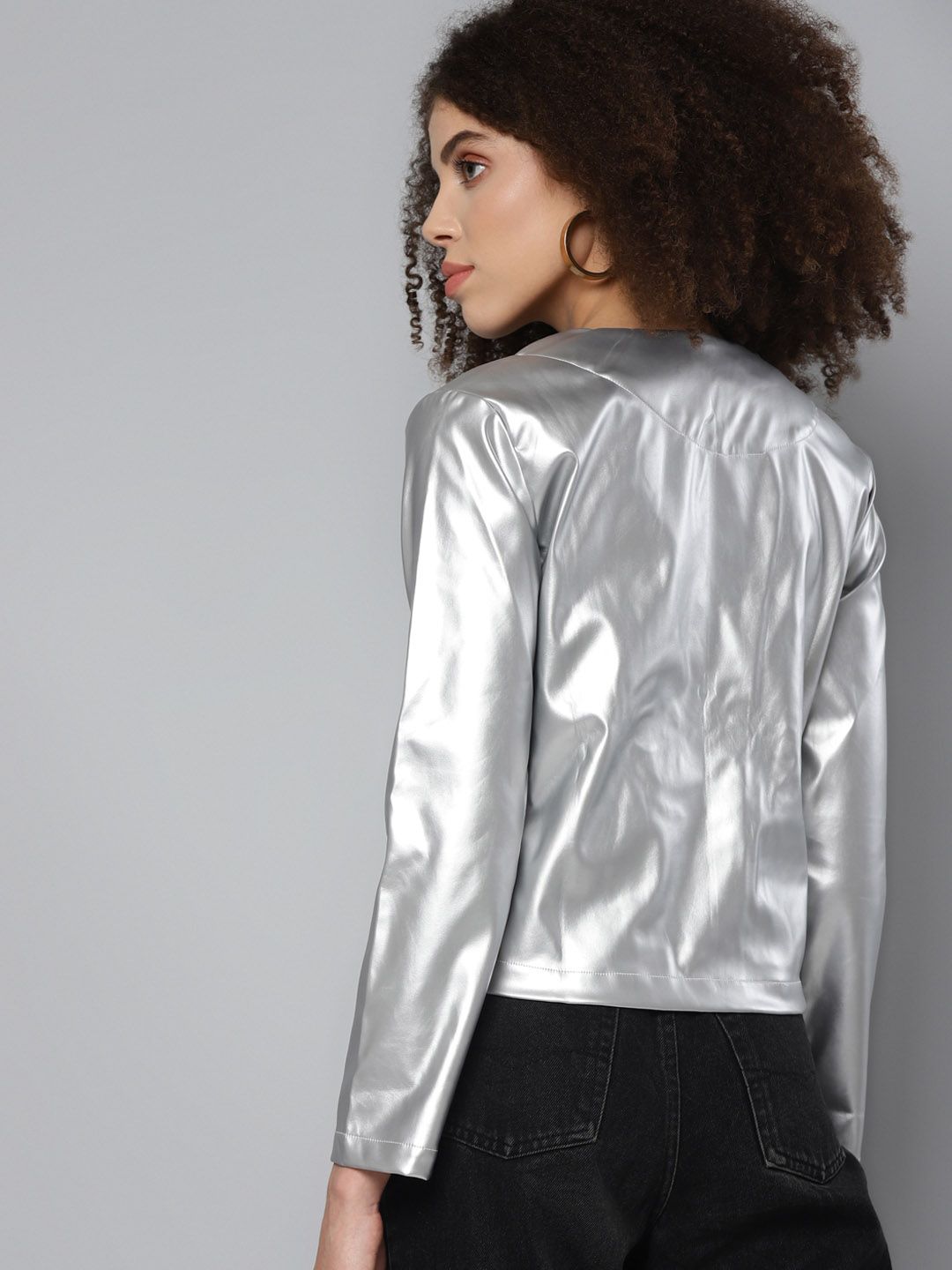 SASSAFRAS Women Silver-Toned Tailored Jacket