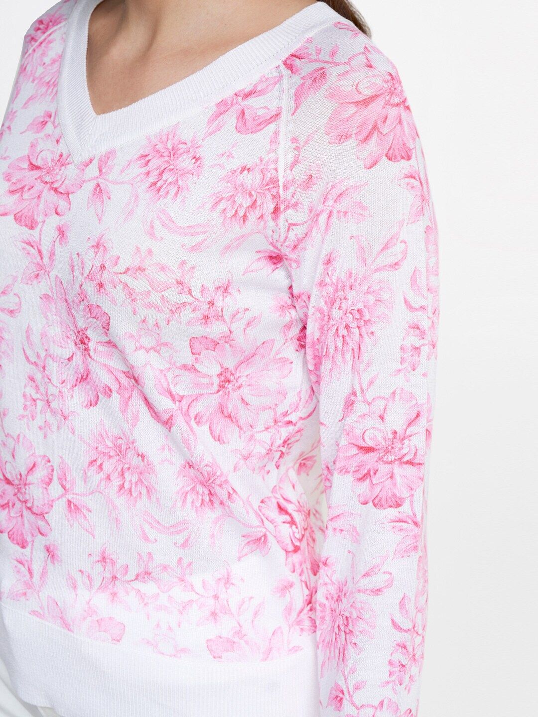 AND V-Neck Floral Print Bardot Top