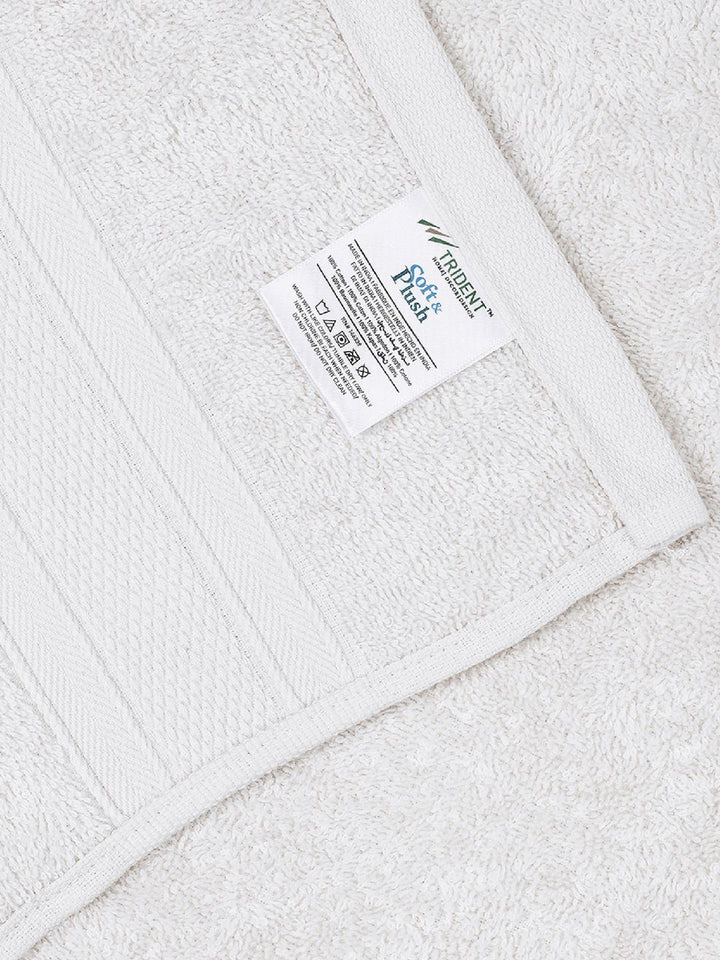 MYTRIDENT Unisex Set of 4 White 500GSM Cotton Bath Towels