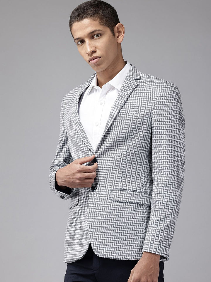Park Avenue Geometric Printed Slim Fit Blazer