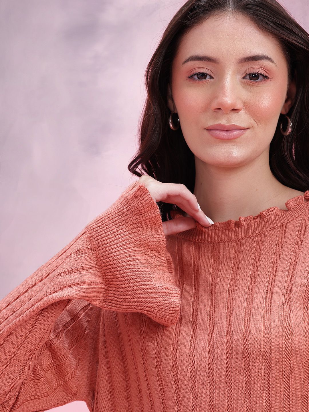 DressBerry Women Ribbed Acrylic Pullover