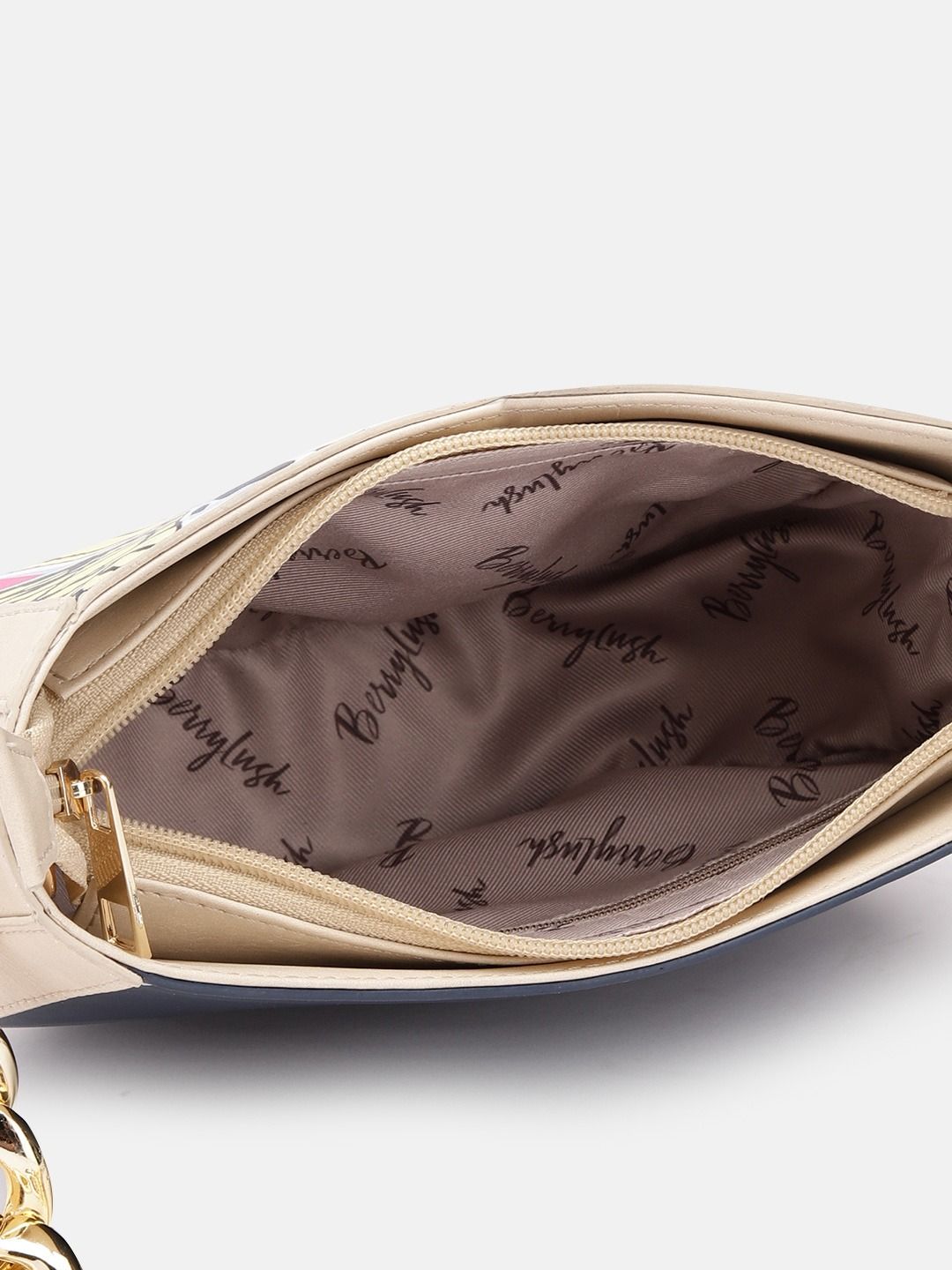 Berrylush Printed Half Moon Handheld Bag