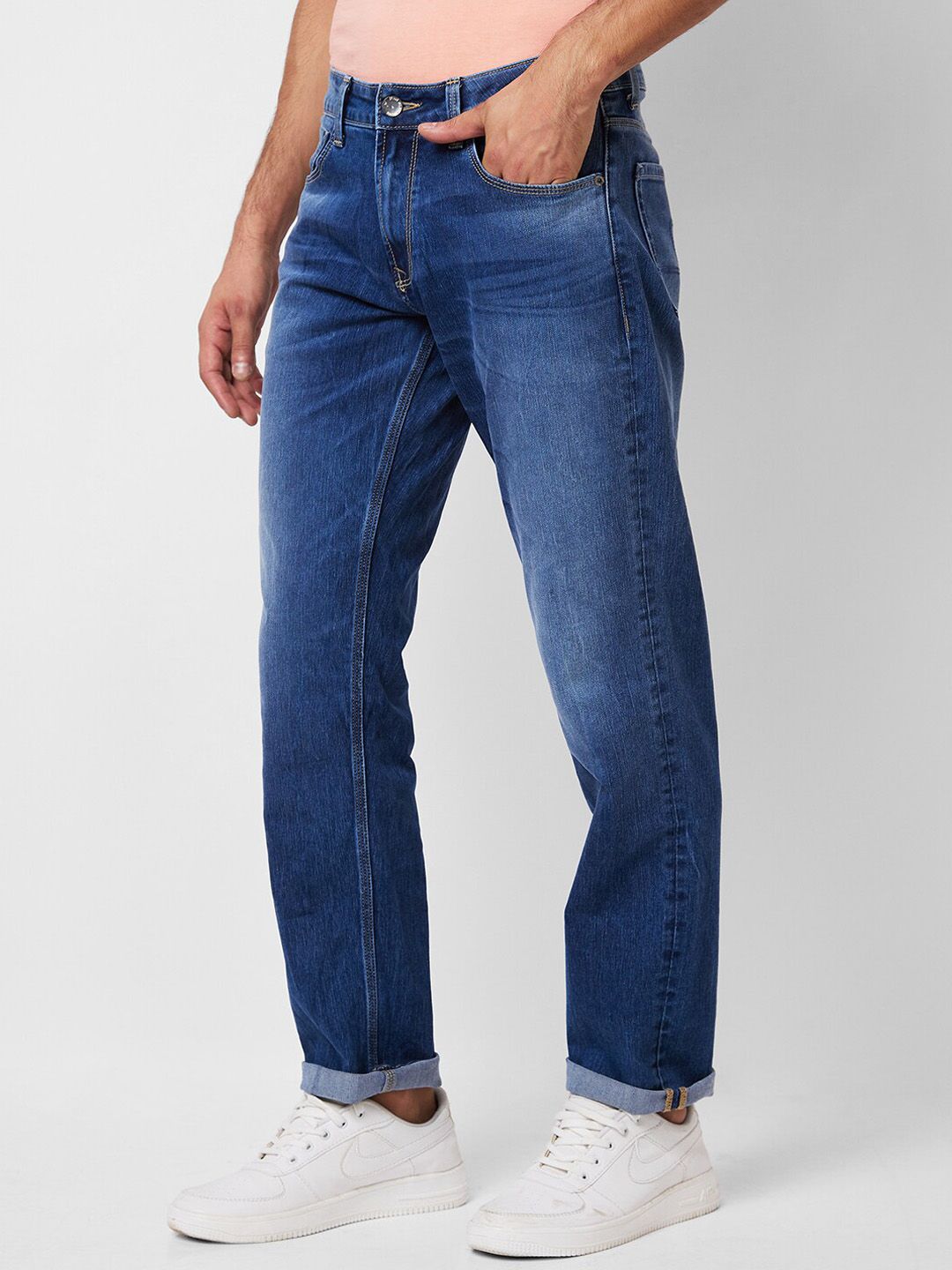 SPYKAR Men Relaxed Fit Heavy Fade Clean Look Cotton Jeans