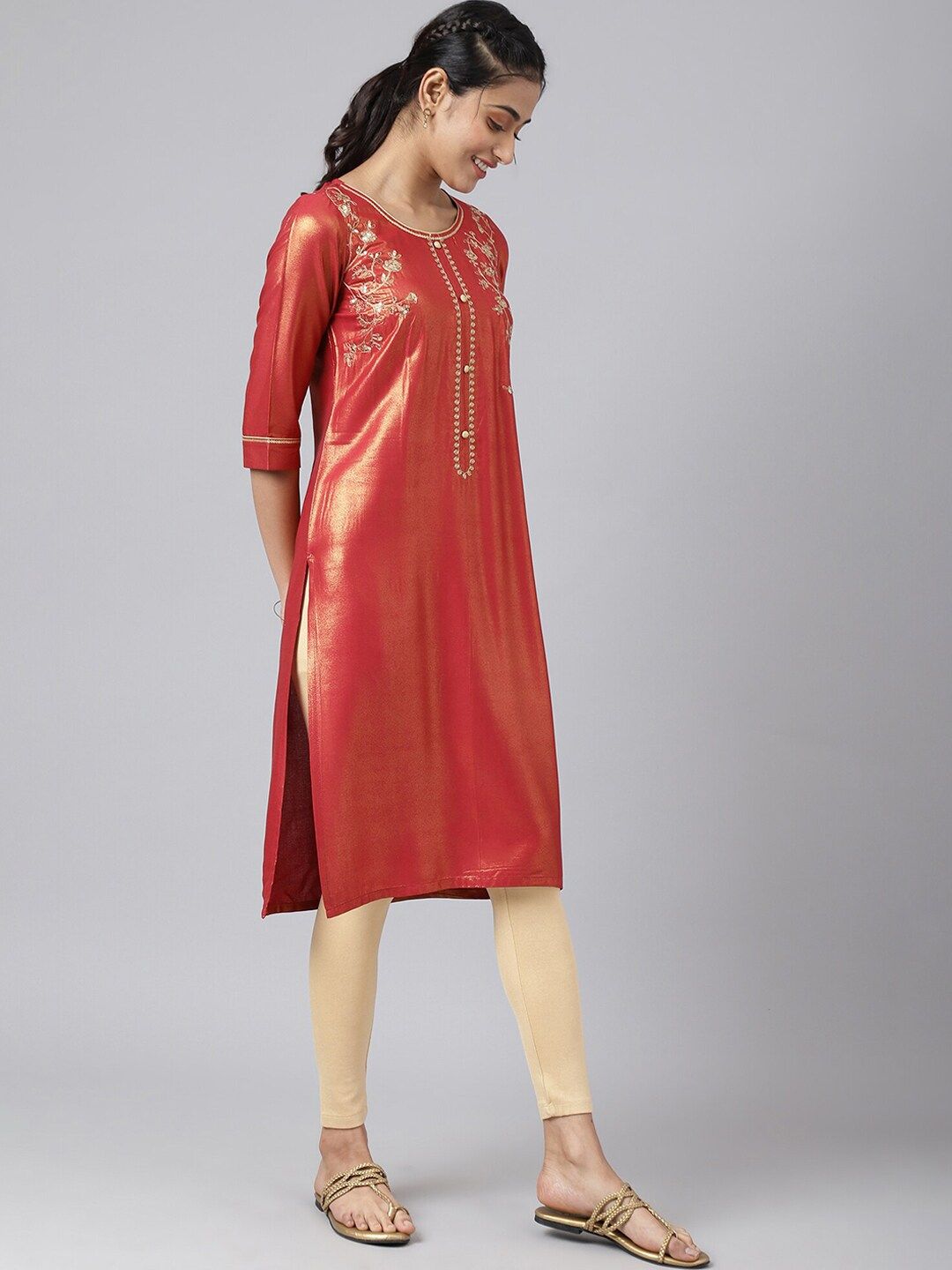 AURELIA Festive Geometric Print Kurta